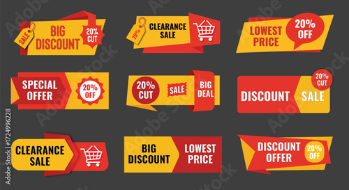 Editable Vector Discount Banners Pack – Clearance Sale, Big Discount, Special Offer Templates