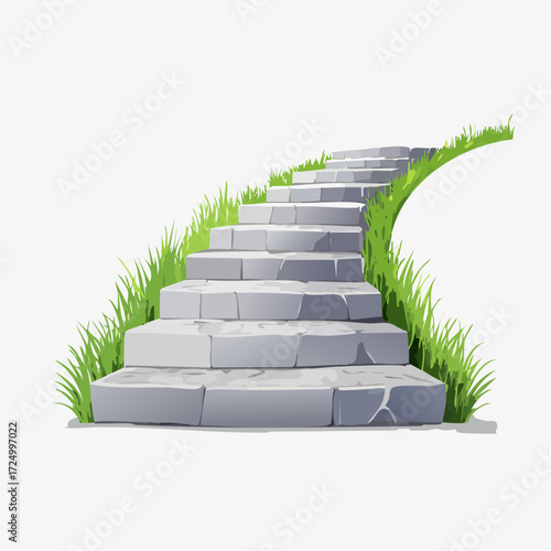 3d rendered illustration of a stone staircase