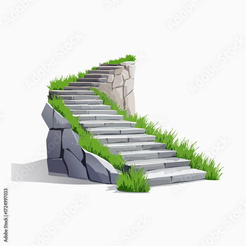 3d rendered illustration of a stone staircase