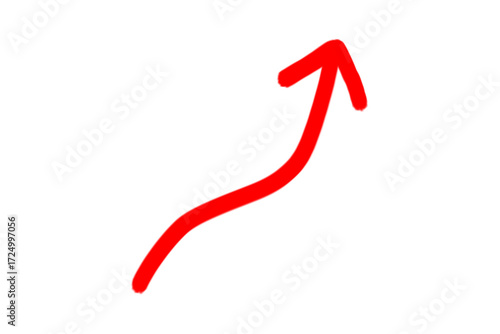 right side direction red arrow up hand draw icon png