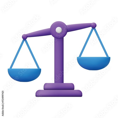 Justice Scale Illustration 3D Balance Law Equality Legal Concept Judgement Fairness Court System Perspective Graphic