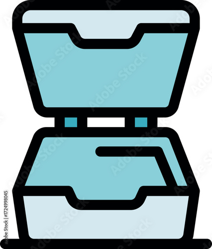 Lunchbox or food container opened, ready for packing, suggesting meal preparation or storage