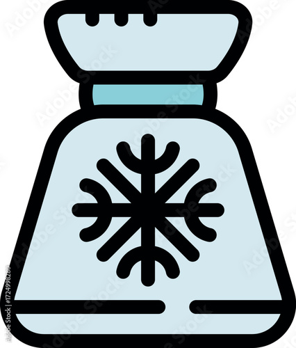 Freezer bag with snowflake symbol indicating appropriate storage for frozen food, ideal for winter