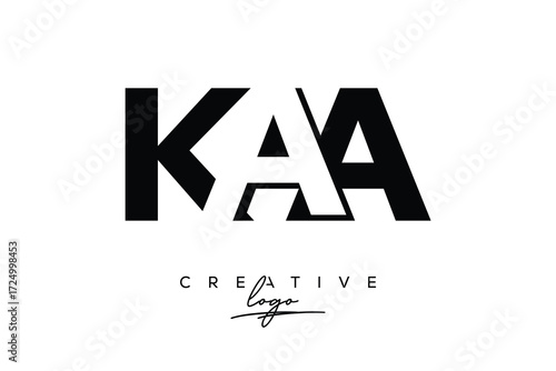 Tableau sur toile KAA Creative Minimalistic Negative Space Latter Logo with Modern Monogram for Branding and Business Letter mark Logo with Initial Letters Logo Design for Branding