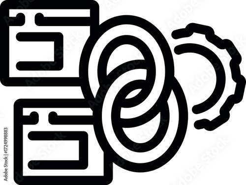 Interconnected web pages symbolize backlinks, enhancing seo and online visibility