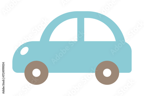 Light Blue Car Illustration – Flat Vector Design for Traffic, Roads, and City Use