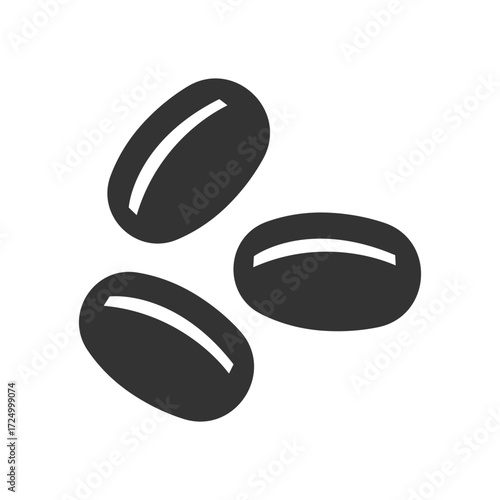 Minimalist Coffee Bean Symbol Vector Illustration for Logo and Branding