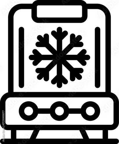 Refrigerated wagon icon, outline style, perfect for railway and transport industry