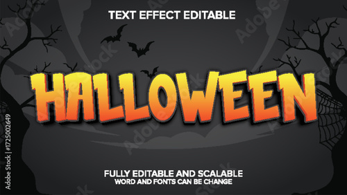 text effect halloween vector editable