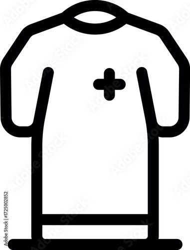 Medical uniform with cross symbol, representing healthcare professionals working in hospitals and clinics