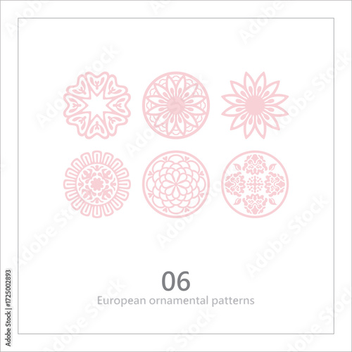 Floral pattern, decorative line art, ornamental stripe design