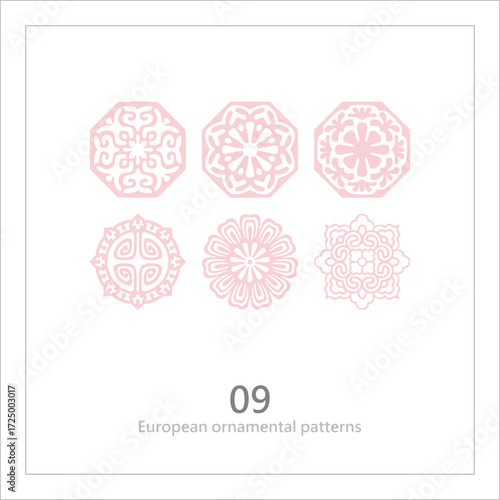 Floral pattern, decorative line art, ornamental stripe design