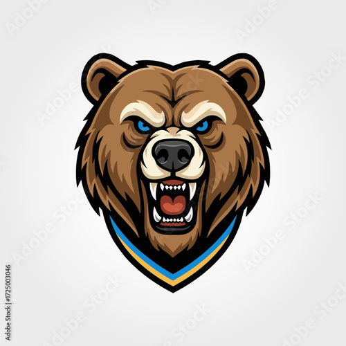 bear head mascot illustration
