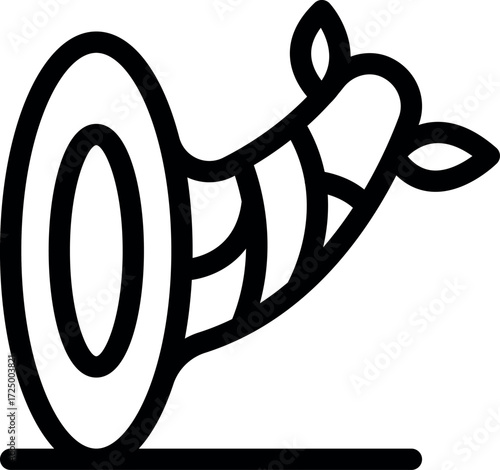 Cartoon party horn blowing making a festive noise, a symbol of celebration and fun