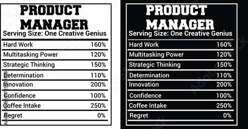 Product Manager Nutrition Facts Shirt, Appreciation Manager Gifts, Manager Tshirt, 