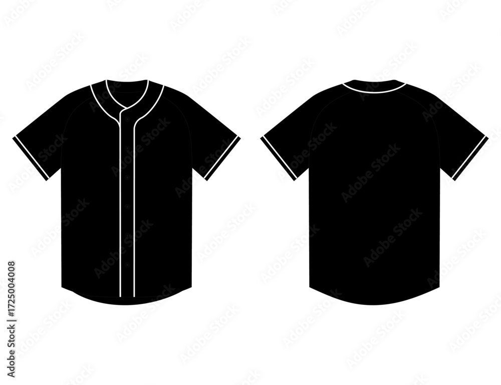 Naklejka premium Baseball jersey template black raglan style