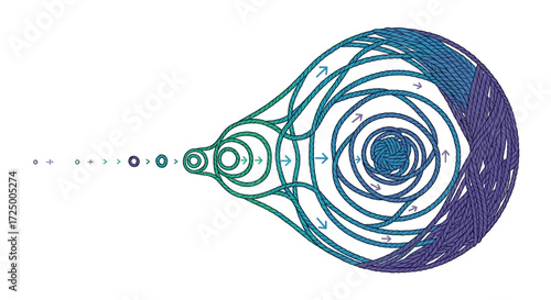 Growth Illustration: From Small Steps to a Large Impact - Concept of Progression and Development with Gradient Colors and Circular Movement, Innovation and Expansion