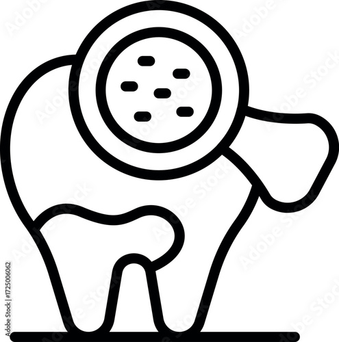 Magnifying glass revealing bacteria on a tooth surface, emphasizing the importance of dental hygiene for healthy teeth and gums