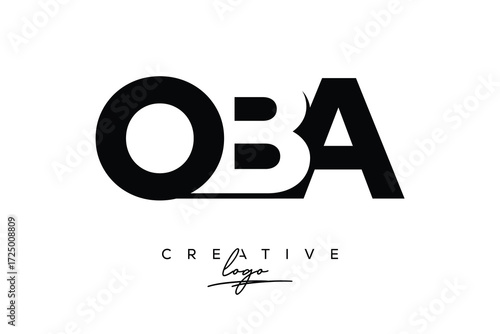 OBA Creative Minimalistic Negative Space Latter Logo with Modern Monogram for Branding and Business Letter mark Logo with Initial Letters Logo Design for Branding.	