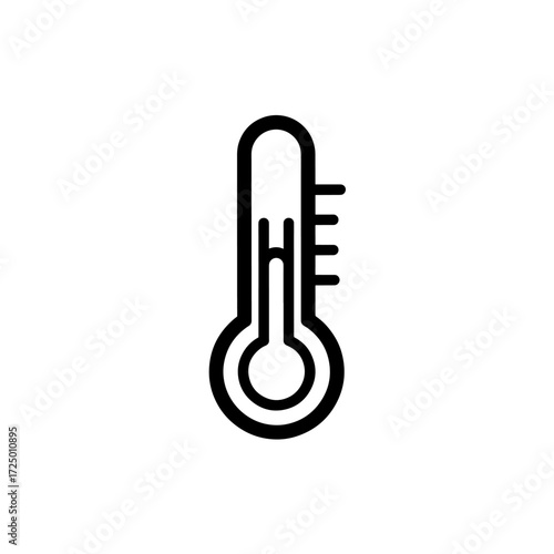 Vector illustration of a thermometer icon showing a temperature measurement symbol