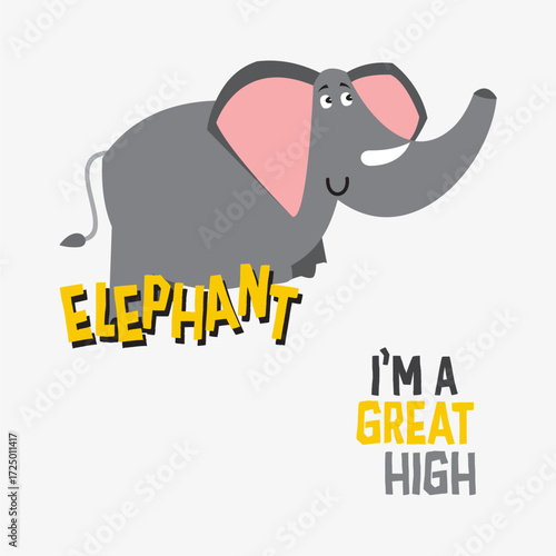 Elephant im a great high hand drawn illustration cartoon vector