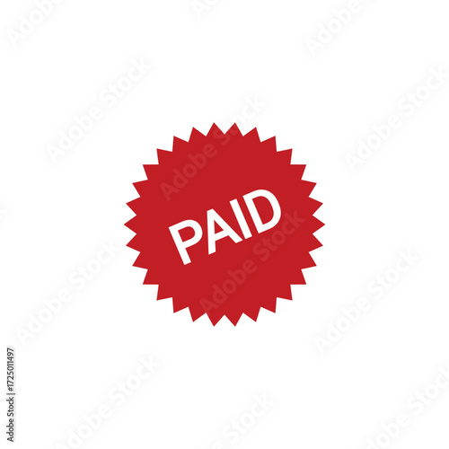 simple paid round label.