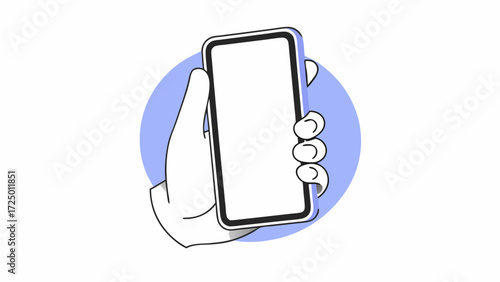 3d hand isolated time phone blue empty screen cartoon smartphone mobile on device background phone holding 3d banner marketing with mockup template rendering 70142254 7