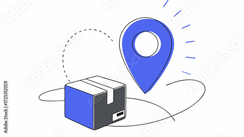 distribution location creative delivery isolated box logistics tracking white marker pin on at home and concept parcel 3d 3d order cartoon mark design cardboard and fast background or rende 84783581 1