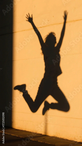 silhouette of young woman jumping
