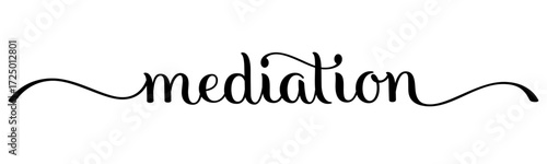 MEDIATION black vector brush calligraphy banner