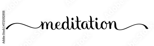 MEDITATION black vector brush calligraphy banner