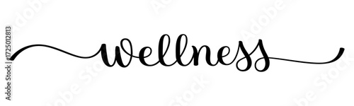 WELLNESS black vector brush calligraphy banner