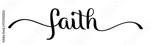 FAITH black vector brush calligraphy banner