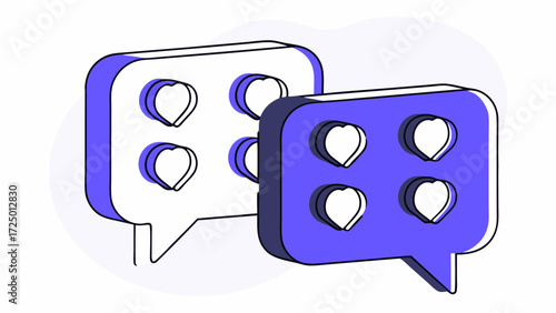 love set media likes and beige icon 3d speech day messages design red white emoji social isolated vector and with valentine's bubble reaction on icons cartoon buttons hearts 3d chat illustr 39352552 1