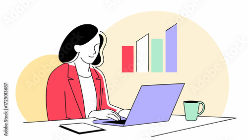 analyze middle office business at using laptop at executive in computer company suit female entrepreneur woman doing professional work working pc in focused workplace aged financial on copy 33947408 1