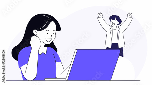 happy in successful celebrating hispanic doing latina student laptop pc win office yes smiling gesture computer victory at young woman business winner excited indian winning achieve looking 43211910 1