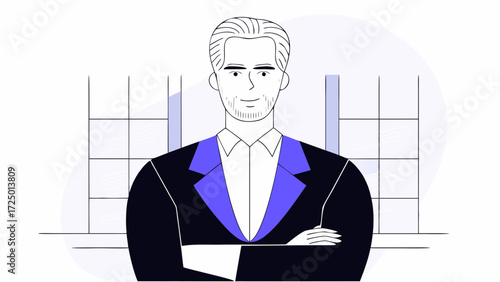 arms on handsome age man middle crossed with space at latin indian business hispanic confident smiling good looking senior or male leader businessman blur with office mature background copy 98076120 2