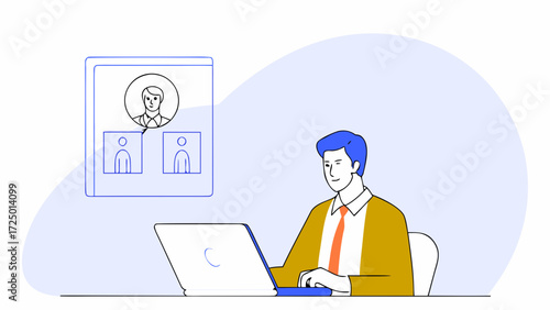 watch remote working online for virtual using smiling business in middle man hispanic webinar office or video meeting age call training mature latin businessman computer on laptop studying  60730082 1