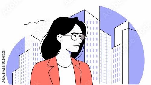 looking beautiful skyscrapers successful businesswoman in smiling standing outdoor eyeglasses aside on dreaming confident proud of woman thoughtful entrepreneur portrait latin background ve 27576250 1