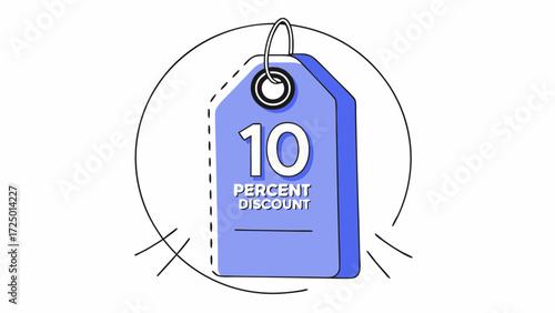 purchases coupon with for 10 discount price tag mockup voucher promotion template percent isolated sale blue 3d and on rendering background shopping 40110323 1