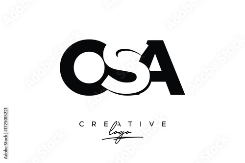 OSA Creative Minimalistic Negative Space Latter Logo with Modern Monogram for Branding and Business Letter mark Logo with Initial Letters Logo Design for Branding.	