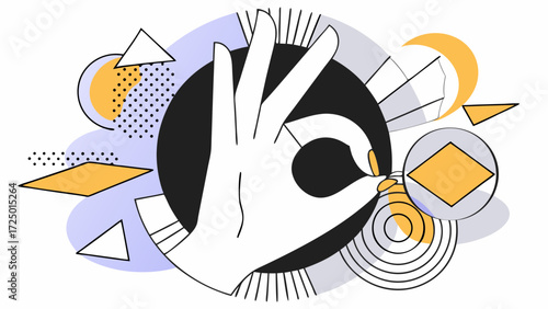 Abstract halftone paper collage of hands holding chess pieces, trendy strategic game concept, leadership and opponent challenge theme, contemporary textured vector art illustration, 4K detail