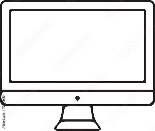 lcd monitor isolated on white