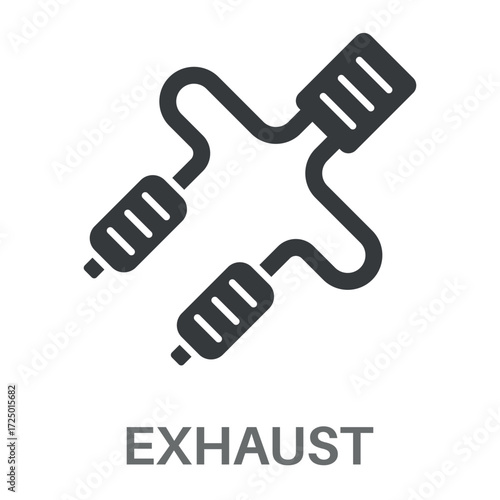 Exhaust Silhouette Glyphs Concept Simple Style Design Vector