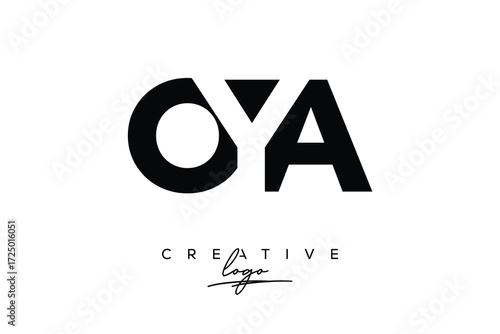 OYA Creative Minimalistic Negative Space Latter Logo with Modern Monogram for Branding and Business Letter mark Logo with Initial Letters Logo Design for Branding.	