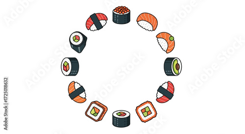 Decorative wreath illustration crafted from golden rice stalks and mature grains, symbolizing abundant harvest, agricultural prosperity, and cultural tradition
