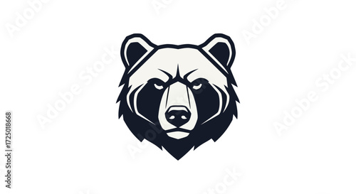Dynamic and stylized bear head illustration, a powerful graphic design embodying wilderness strength and untamed nature. Ideal for logos, mascots, and strong visual identity branding