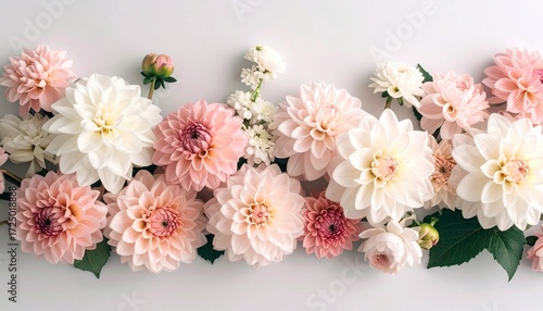 Elegant Pink and White Dahlia Floral Arrangement.