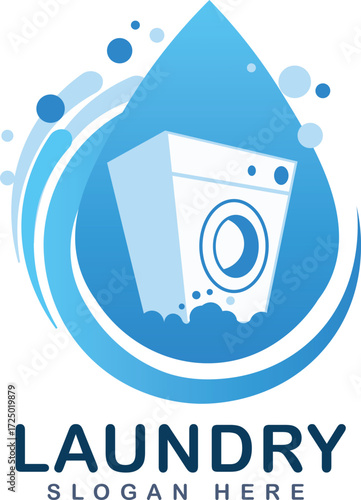 Laundry logo icon design, laundry vector logo template design.