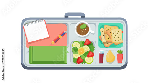 Healthy lunch box idea with balanced nutrition for kids and adults meal prep and school lunch containers